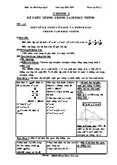 Giáo án Hình học lớp 9 Năm học 2008-2009 -  Phan Lệ Thuỷ