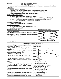 Giáo án Hình học lớp 9 - Tiết 11: Một số hệ thức về cạnh và góc trong tam giác vuông