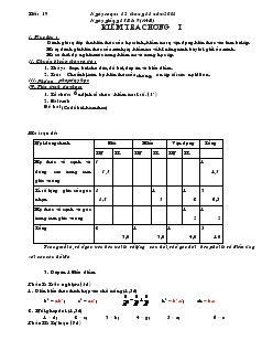 Giáo án Hình học lớp 9 - Tiết 19, 20: Kiểm tra chương I