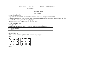 Giáo án Ma trận