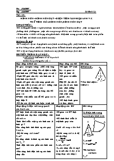 Giáo án môn Hình học khối 9 - Chương IV - Tiết 60: Hình nón, hình nón cụt, diện tích xung quanh và thể tích của hình nón, hình nón cụt