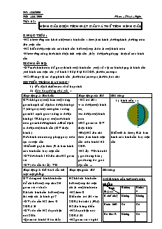 Giáo án môn Hình học khối 9 - Chương IV - Tiết 62: Hình cầu, diện tích mặt cầu và thể tích hình cầu