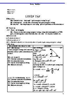 Giáo án môn Hình học khối 9 - Tiết 11: Luyện tập