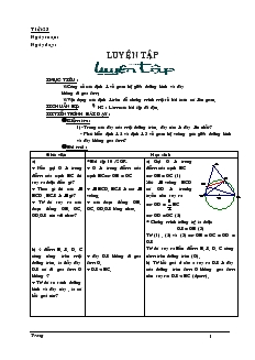 Giáo án môn Hình học khối 9 - Tiết 23: Luyện tập