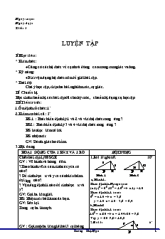 Giáo án môn Hình học khối 9 - Tiết 3: Luyện tập