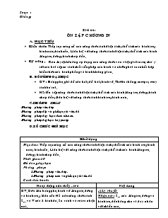 Giáo án môn Hình học khối 9 - Tiết 66: Ôn tập chương IV