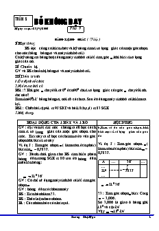 Giáo án môn Hình học khối 9 - Tiết 9: Bảng lượng giá