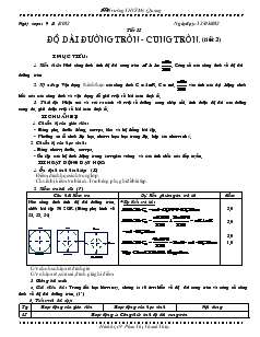 Giáo án môn Hình học khối 9 - Trường THCS Mỹ Quang - Tuần 28 - Tiết 54, 55: Độ dài đường tròn - Cung tròn