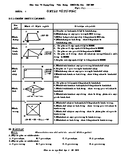 Giáo án Ôn hè Toán 8 Tiết 1 - 4 : Ôn tập về tứ giác