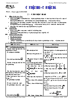 Giáo án toán đại số 9 Trường THCS Trần Hưng Đạo