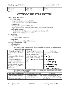 Giáo án tự chọn 10 Cơ bản Năm học 2010 – 2011