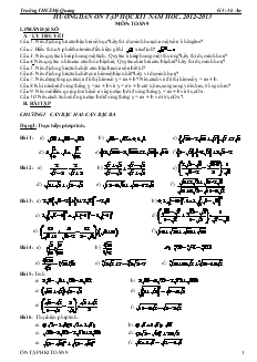 Hướng dẫn ôn tập học kì I năm hoc 2012-2013 môn toán 9