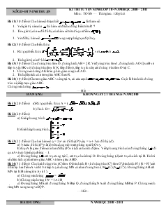 Kì thi tuyển sinh lớp 10 năm học 2010 – 2011 môn: Toán