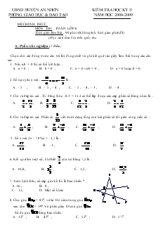 Kiểm tra học kỳ II năm học 2008-2009 môn thi: Toán lớp 6
