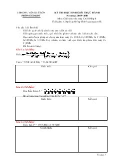 Kỳ thi học sinh giỏi thực hành năm học 2009-2010 môn giải toán trên máy casio lớp 8