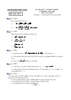 Kỳ thi thử vào lớp 10 THPT năm học: 2012-2013 môn thi: Toán