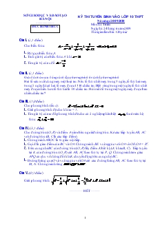 Kỳ thi tuyển sinh vào lớp 10 THPT năm học 2009-2010 môn thi: Toán