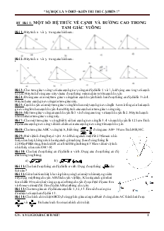 Một số hệ thức về cạnh và đường cao trong tam giác vuông