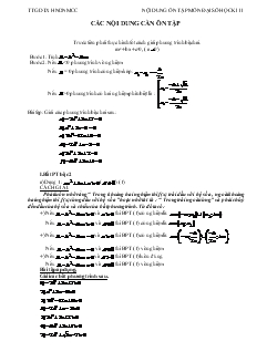 Nội dung ôn tập môn đại số học kì II tt gdtx hndn mcc TT GDTX HNDN MCC