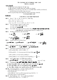 Ôn tập học kì I năm học 2010 – 2011 toán 10