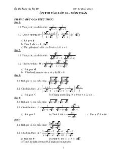 Ôn thi vào lớp 10 môn Toán