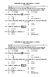Phiếu kiểm tra kiến thức chương 2 – Đại số 9