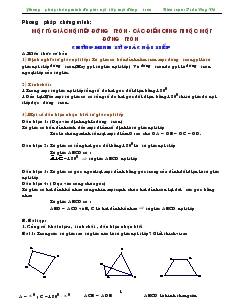 Phương pháp chứng minh: Một tứ giác nội tiếp đường tròn - Các điểm cùng thuộc một đường tròn