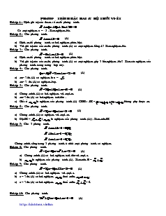 Phương trình bậc hai & hệ thức vi-ét