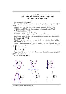 Phương trình bậc hai và tam thức bậc hai