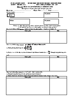 Thi chọn đội tuyển thi học sinh giỏi tỉnh lớp 12 THPT, năm học 2008 - 2009 môn thi: giải toán bằng máy tính bỏ túi