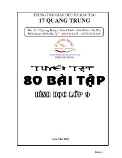 Tuyển tập 80 bài tập hình học lớp 9