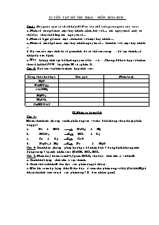 Tuyển tập đề thi học kỳ II – môn hóa học 8