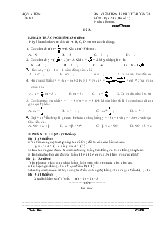Bài kiểm tra 45 phút chương II lớp 9a môn đại số
