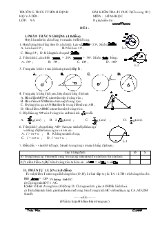 Bài kiểm tra 45 phút (chương III) môn: Hình học trường THCS TT Bình Định