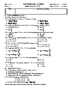 Bài kiểm tra 45 phút môn: Đại số (tiết 59)