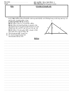 Bài kiểm tra chương I môn: Hình học 9
