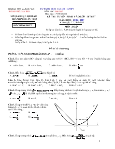 Bộ đề Tuyển sinh vào lớp 10 THPT thành phố Cần Thơ năm học 2006-2007
