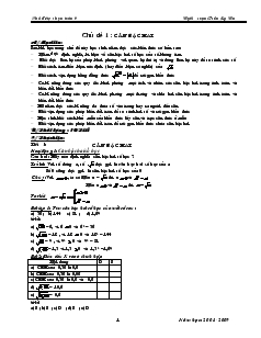 Chủ đê tự chọn toán 9 Năm học 2008-2009