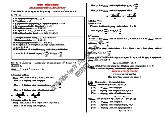 Chuyên đề Phương trình bậc hai