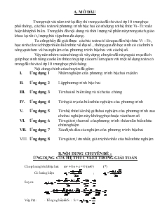 Chuyên đề Ứng dụng của hệ thức vi-ét trong giải toán