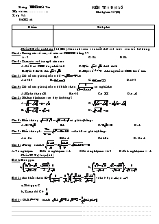 Đề kiểm tra đại số 9 trường THCS Hải Vân