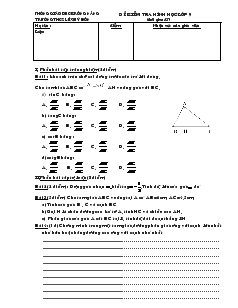 Đề kiểm tra Hình học lớp 9 - Trường THCS Lê Quý Đôn