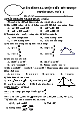 Đề kiểm tra một tiết Hình học chương I - Lớp 9