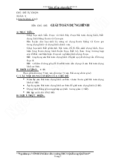 Giáo án Chủ đề tự chọn lớp 9