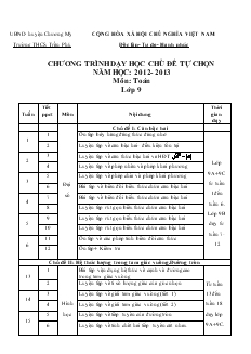 Giáo án Chủ đề tự chọn năm học: 2012- 2013 môn toán lớp 9