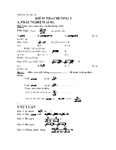 Giáo án Đại số 8 - Tiết 18 – Tuần 10 : Kiểm tra chương I