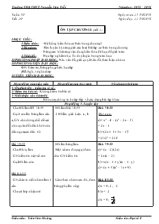 Giáo án Đại số 8 - Trường TH&THCS Nguyễn Văn Trỗi - Tuần 10 - Tiết 20 : Ôn tập chương I (tiết 2)