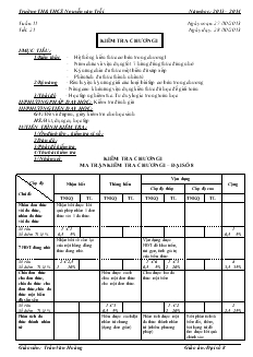 Giáo án Đại số 8 - Trường TH&THCS Nguyễn Văn Trỗi - Tuần 10 - Tiết 21 : Kiểm tra chương I