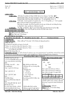 Giáo án Đại số 8 - Trường TH&THCS Nguyễn Văn Trỗi - Tuần 10 - Tiết 20 - Bài 2: Hàm số bậc nhất