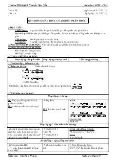 Giáo án Đại số 8 - Trường TH&THCS Nguyễn Văn Trỗi - Tuần 13 - Tiết 26 : Quy đồng mẫu thức của nhiều phân thức